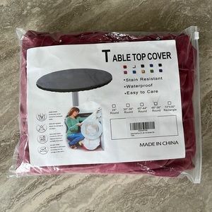 Round red table cover